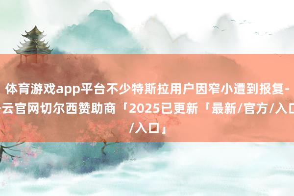 体育游戏app平台不少特斯拉用户因窄小遭到报复-开云官网切尔西赞助商「2025已更新「最新/官方/入口」